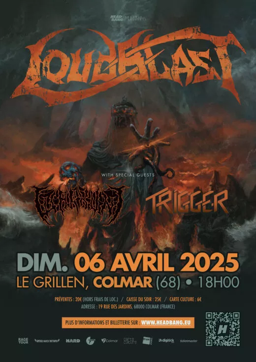 Affiche du concert de Loudblast au Grillen de Colmar le 6 avril 2025