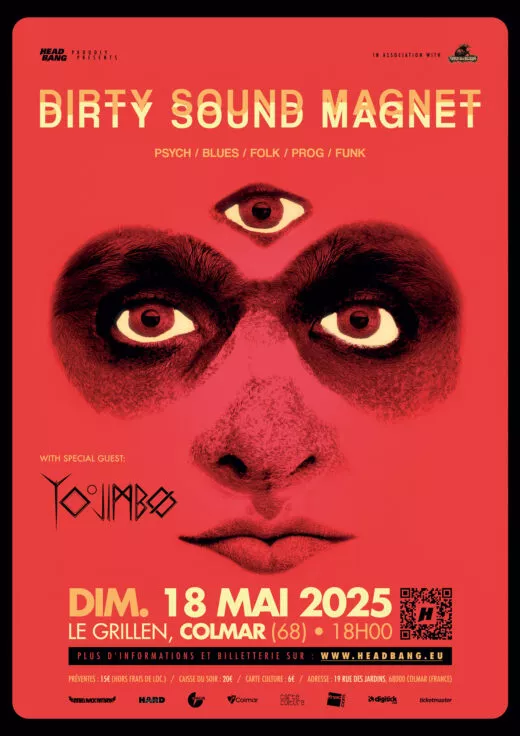 Affiche du concert de DIRTY SOUND MAGNET au Grillen de Colmar le 18 mai 2025