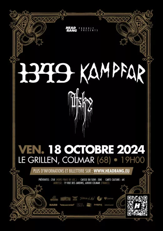 Affiche 1349 + Kampfar en concert à Colmar le 18 octobre 2024