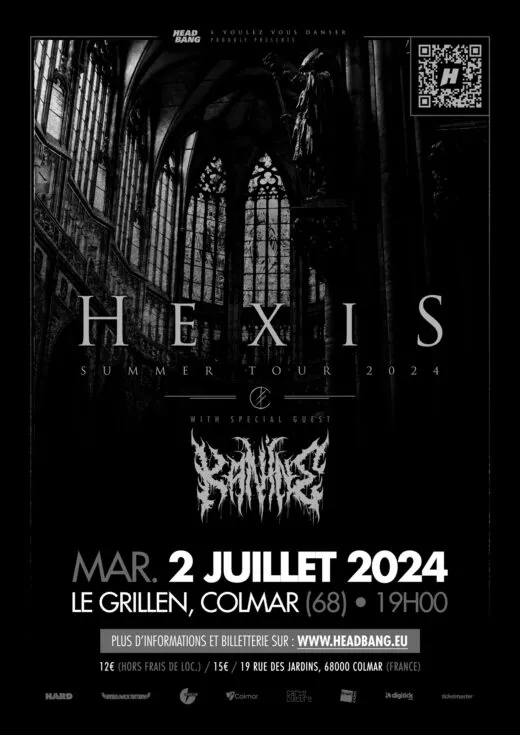 Affiche du concert de Hexis à Colmar le 2 juillet 2024